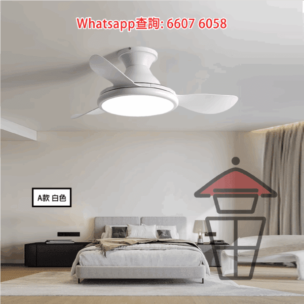 AP594 仿木紋三葉風扇燈(100W) 吊扇+吊燈(LED) Chandelier Light/Pendant Light + Ceiling Fan - Image 5