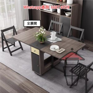 DT19 (灰橡木色) 三折多功能變型餐枱 3-Fold Transforming Dinning Table
