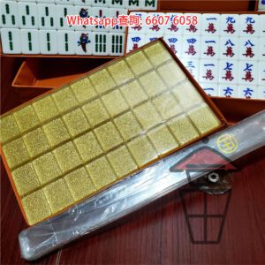 GM801 台灣牌 金水晶 Taiwan Mahjong Golden (#31mm) 144隻+百搭/空白 共152張 [一條龍: 麻將+枱+籌碼]