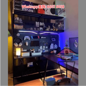 SR99 座地L型 黑色 金屬洞洞板層架 Metal Perforated Board Rack 不用鑽牆打孔 附收納層架 總高190cm