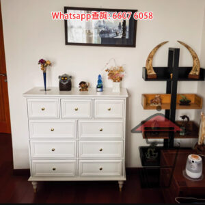 CB12 實木 法式復古木系半身斗櫃 [白色] Classic Chest of Drawers (Solid Wood)