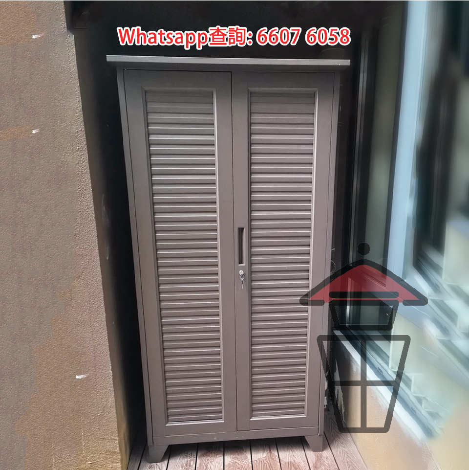 BQ216 百頁掩門款 戶外儲物櫃 (平頂款) Outdoor Metal Cabinet (Louvered Door) E0碳素鋼 厚1.3mm - Image 10