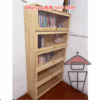 CB10 松木實木 玻璃書櫃 Pine Cabinet/BookShelf 透明亞加力櫃門 向上內揭 不佔空間 帶背板 - Image 11