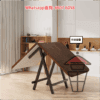 DT16-A 雙摺方形餐枱 正方形枱黑架+黑木紋 2-Fold Rectangular/Square Dinning Table - Image 12