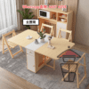 DT19 (灰橡木色) 三折多功能變型餐枱 3-Fold Transforming Dinning Table - Image 15