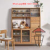 CB19 歐式原木風 (實木 上下層) 經典橡木餐櫃 Oak Wooden Cabinet 可獨立選購半身櫃 玻璃趟門 可加洞洞板