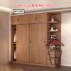 CB216 柚木色 木製趟門衣櫃 (高200cm +頂櫃40cm) Tall Wardrobe (Sliding Doors) - Image 6
