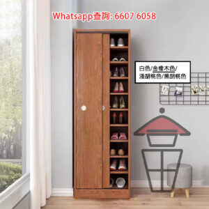 CB239 高身趟門鞋櫃 [金橡木色] 180cm Tall Wooden Shoes Cabinet (Sliding Doors) 層板可拆/高度可調