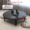 CT04 日式榻榻米摺疊矮腳 圓形茶几 黑木紋 Foldable Round Coffee Table 摺疊設計 瞬間收放