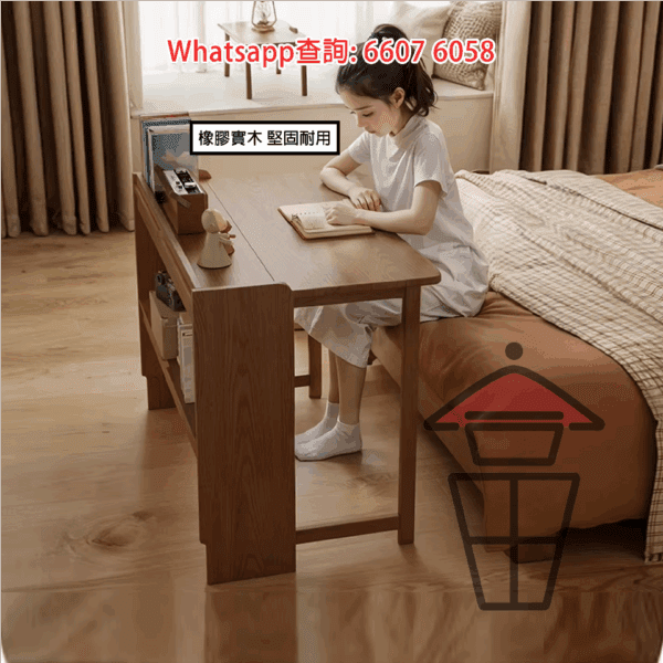 DK20 橡膠實木 摺疉書枱 Solid Wood Folding Desk (Rubber Wood) - Image 10