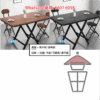 DT16-A 雙摺方形餐枱 正方形枱黑架+黑木紋 2-Fold Rectangular/Square Dinning Table - Image 7