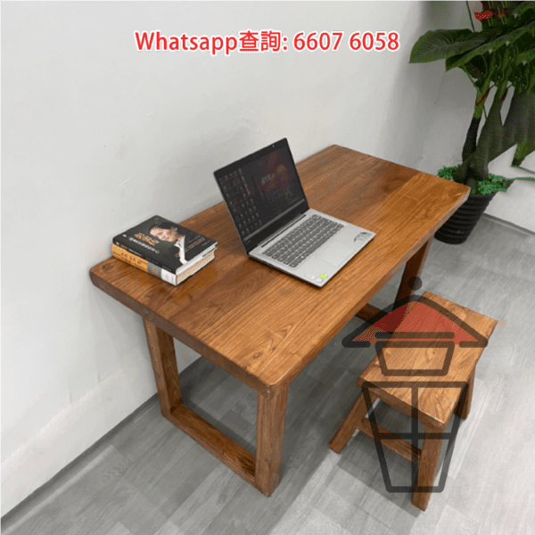 DT35 老榆木 古樸風實木書枱 學習枱/寫字枱/辦公桌/餐枱/飯枱 Solid Elm Wood Table [尺寸可訂] - Image 7