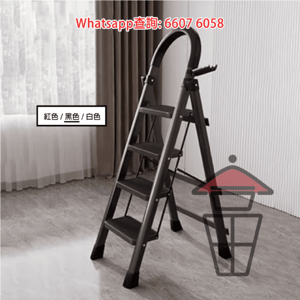 HH026 鋁合金踏板 摺疊人字梯 Aluminum Alloy Ladder (三級至六級) 摺疊後厚約5cm