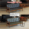 SF43 人造油蠟皮梳化 Waxy PU Leather Sofa 復古拉鈕面 實木卯榫支架 - Image 2