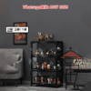 SR100 黑色明亮展示架(楠竹製品) (四至六層) 三面透明亞加力 3-side Transparent Acrylic Display Cabinet - Image 2