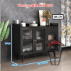 CB116 木系簡約古風 餐邊櫃 四門款 Classic Wood Cabinet E0實木生態板 長虹玻璃 - Image 3