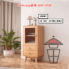 CB200-A 橡膠實木 座地餐邊櫃 胡桃木色+白門 Solid Rubber Wood Sideboard/Cabinet 強化玻璃 - Image 7