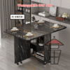 DT03 (全黑石紋) 小型三折多功能餐枱/蝴蝶桌 Foldable Dinning Table/Butterfly Table