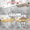 DT16-A 雙摺方形餐枱 正方形枱黑架+黑木紋 2-Fold Rectangular/Square Dinning Table - Image 6