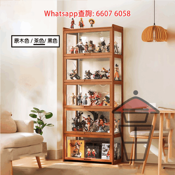 CB212 全視線 明亮展示櫃(楠竹製品) 4-side Transparent Acrylic Display Cabinet