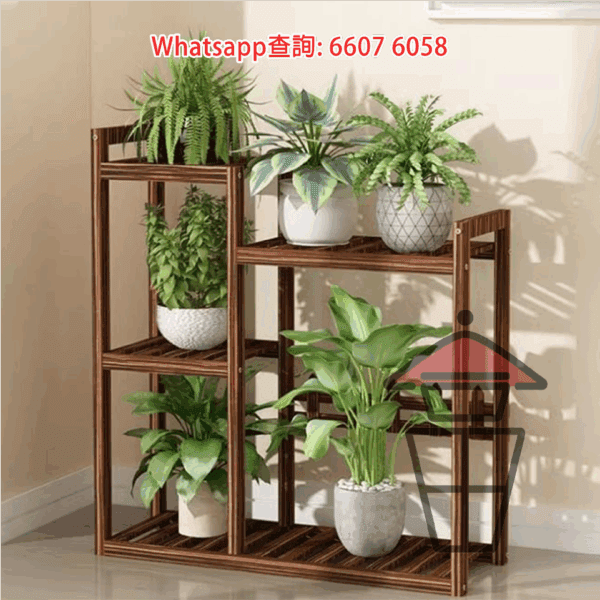SR23 (松木) 多功能座地花架/盆栽架/置物層架/收納架 Wooden Pot Stand/Rack - Image 8