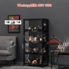 SR100 黑色明亮展示架(楠竹製品) (四至六層) 三面透明亞加力 3-side Transparent Acrylic Display Cabinet