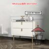 CB01 人造皮面 實木床頭櫃/案桌 Chest of Drawers/Bedside Table (Solid Wood) 雙層櫃桶 - Image 3