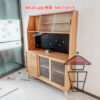 CB19 歐式原木風 (實木 上下層) 經典橡木餐櫃 Oak Wooden Cabinet 可獨立選購半身櫃 玻璃趟門 可加洞洞板 - Image 6