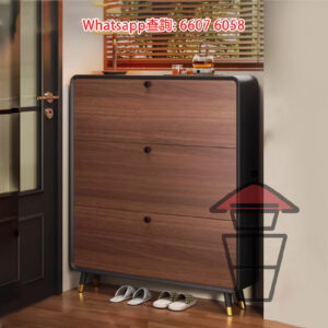 CB237 古風 實木生態板 薄身鞋櫃 Vintage Slim Shoe Wooden Cabinet ENF板材厚16mm 無甲醛 拉門斜放