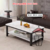 CT13 (B款 雙層) 簡約長方形岩板茶几 Sintered Stone Coffee Table 單層/雙層 黑白支架 - Image 2