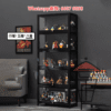 SR100 黑色明亮展示架(楠竹製品) (四至六層) 三面透明亞加力 3-side Transparent Acrylic Display Cabinet - Image 3