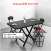 DT16-A 雙摺方形餐枱 正方形枱黑架+黑木紋 2-Fold Rectangular/Square Dinning Table - Image 10