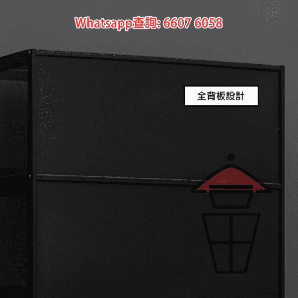 SR100 黑色明亮展示架(楠竹製品) (四至六層) 三面透明亞加力 3-side Transparent Acrylic Display Cabinet - Image 4