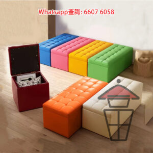 CB08 人造皮 長方形換鞋櫈/無挨𩩍櫈 PU Leather Stool/Footstool 內附儲物空間 玄關/床尾/梳化旁合用