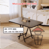 DT16-A 雙摺方形餐枱 正方形枱黑架+黑木紋 2-Fold Rectangular/Square Dinning Table - Image 9