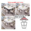 DT43 微晶石 白色 大理石紋餐桌/飯枱 Marble Pattern Dinning Table 桌面可方可圓 實木框架 可追加同系椅子 - Image 5