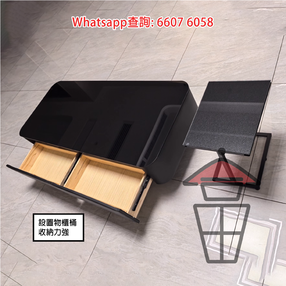 CT08 白石紋面 意式簡約茶几/咖啡桌 Sleek Italian Coffee Table 光滑油亮晶石表面 耐刮耐磨耐熱 - Image 6