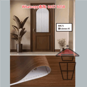 WK75 木紋門貼/門套 (黑檀木紋) [特厚0.6mm+特大120x500cm] 木門翻新專用無難度 防滑防油防水防潮防霉