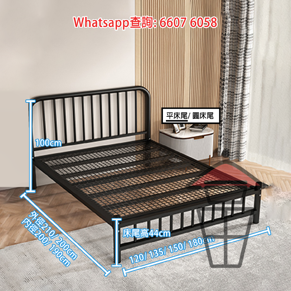 BD46 加粗金屬 單層床架 Metal Frame Bed - Image 4