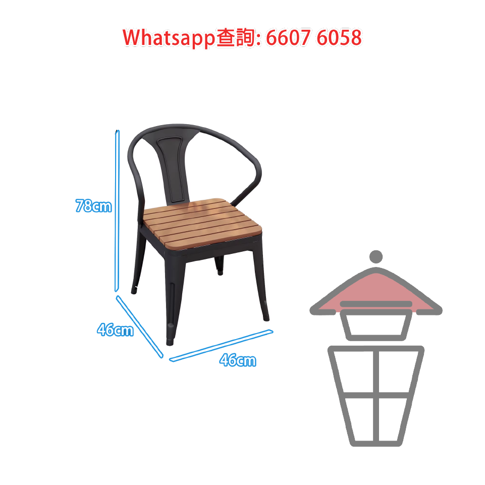 DT42 戶外餐桌椅子套裝 Outdoor Dinning Table & Chair 金屬支架 塑木材質 防霉防腐防水 - Image 10