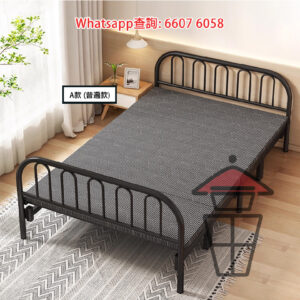 BD02 [A款 圓形粗架] 輕巧便携省空間 四摺摺疊床 鋼管支架 Foldable Bed Metal Frame (4 folds)