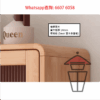 CB200-A 橡膠實木 座地餐邊櫃 胡桃木色+白門 Solid Rubber Wood Sideboard/Cabinet 強化玻璃 - Image 10