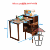 DK39-A 中古黑 全實木(橡膠木) 摺疉式書枱 Solid Wood Foldable Desk 瞬間變身書枱/餐桌 可追加桌椅配 - Image 6