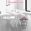 DT16-A 雙摺方形餐枱 正方形枱黑架+黑木紋 2-Fold Rectangular/Square Dinning Table - Image 2