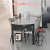 DT43 微晶石 白色 大理石紋餐桌/飯枱 Marble Pattern Dinning Table 桌面可方可圓 實木框架 可追加同系椅子 - Image 6