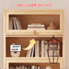 CB10 松木實木 玻璃書櫃 Pine Cabinet/BookShelf 透明亞加力櫃門 向上內揭 不佔空間 帶背板 - Image 8