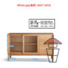 CB19 歐式原木風 (實木 上下層) 經典橡木餐櫃 Oak Wooden Cabinet 可獨立選購半身櫃 玻璃趟門 可加洞洞板 - Image 2