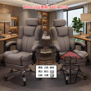 CH62 [灰色 - 9色任選] 人體工學 貓爪皮電競椅 Scratch-Proof Leather Computer Chair