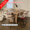 DT24 北歐原始風 紅橡木實木餐桌 Red Oak Solid Wood Dinning Table 板厚3cm 八字枱腳 圓角