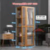 CB169 無竹令人俗 清雅楠竹系 雙門座地衣櫃(掛衣) 長虹透明門 Wooden/Bamboo Wardrobe - Image 8